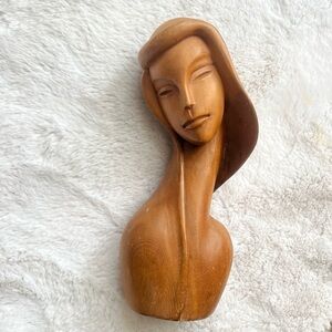 MCM Vintage Wooden Woman Sculpture